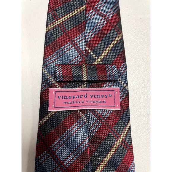 VINEYARD VINES Bundle of 2 Men's Neck Ties 100% Silk Plaid Check Multi Striped - Picture 9 of 14